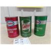 Image 3 : (3) Quartz Oil Cans - 2 Esso + 1 Castrol , 2 Full