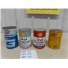 Image 3 : (4) Quartz Oil Cans - 2 Shell + 1 Gulf + 1 Pennzoil , 3 Full of Contents