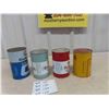 Image 4 : (4) Quartz Oil Cans - 2 Shell + 1 Gulf + 1 Pennzoil , 3 Full of Contents