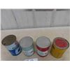 Image 5 : (4) Quartz Oil Cans - 2 Shell + 1 Gulf + 1 Pennzoil , 3 Full of Contents