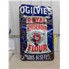 Image 1 : Ogilves Household Flour 4 Color Porcelain Sign 29'' x 47'' -Lots of Chips But Displays Nice - Corner