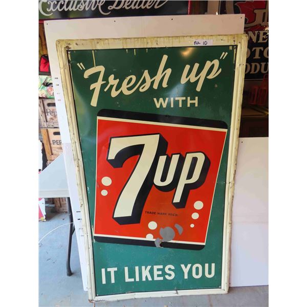 Metal Embossed 7UP Sign Self Framed St Thomas Metal from 