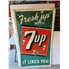 Image 1 : Metal Embossed 7UP Sign Self Framed St Thomas Metal from 