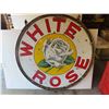 Image 7 : White Rose Porcelain 2 Sided Sign with Frame 48'' Across