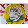 Image 8 : White Rose Porcelain 2 Sided Sign with Frame 48'' Across