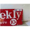 Image 4 : Star Weekly 10 Cent 'For Sale Here' Porcelain Sign 8'' x 28''