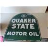 Image 1 : Quaker State Tombstone 2 Sided Metal Sign 26'' x 29''