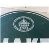 Image 8 : Quaker State Tombstone 2 Sided Metal Sign 26'' x 29''