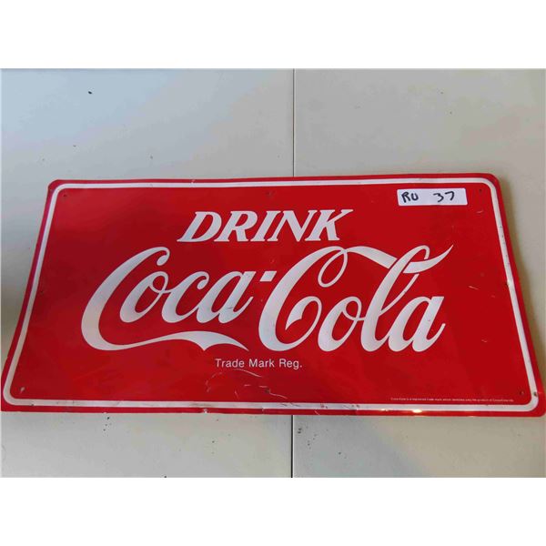 Coca Cola Metal Embossed Sign 12'' x 24''