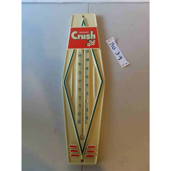 Orange Crush Plastic Thermometer , Mint Condition But No