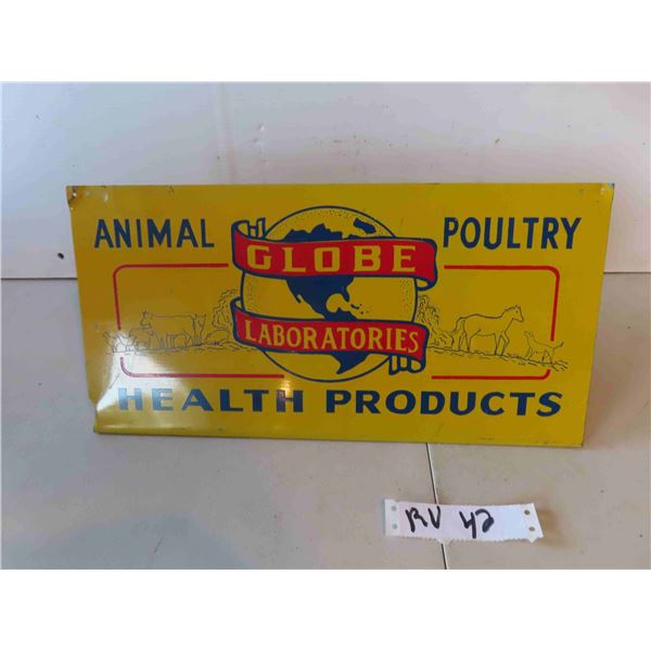 Globe Laboratories Animal Health Product Sign 8'' x 16''