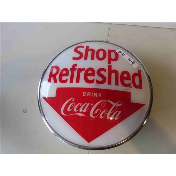 Coca Cola Light Up Round Sign 15'' Across