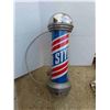 Image 1 : Light Up Motion Barber Pole Glass Cylinder 32'' Tall x 10'' Across