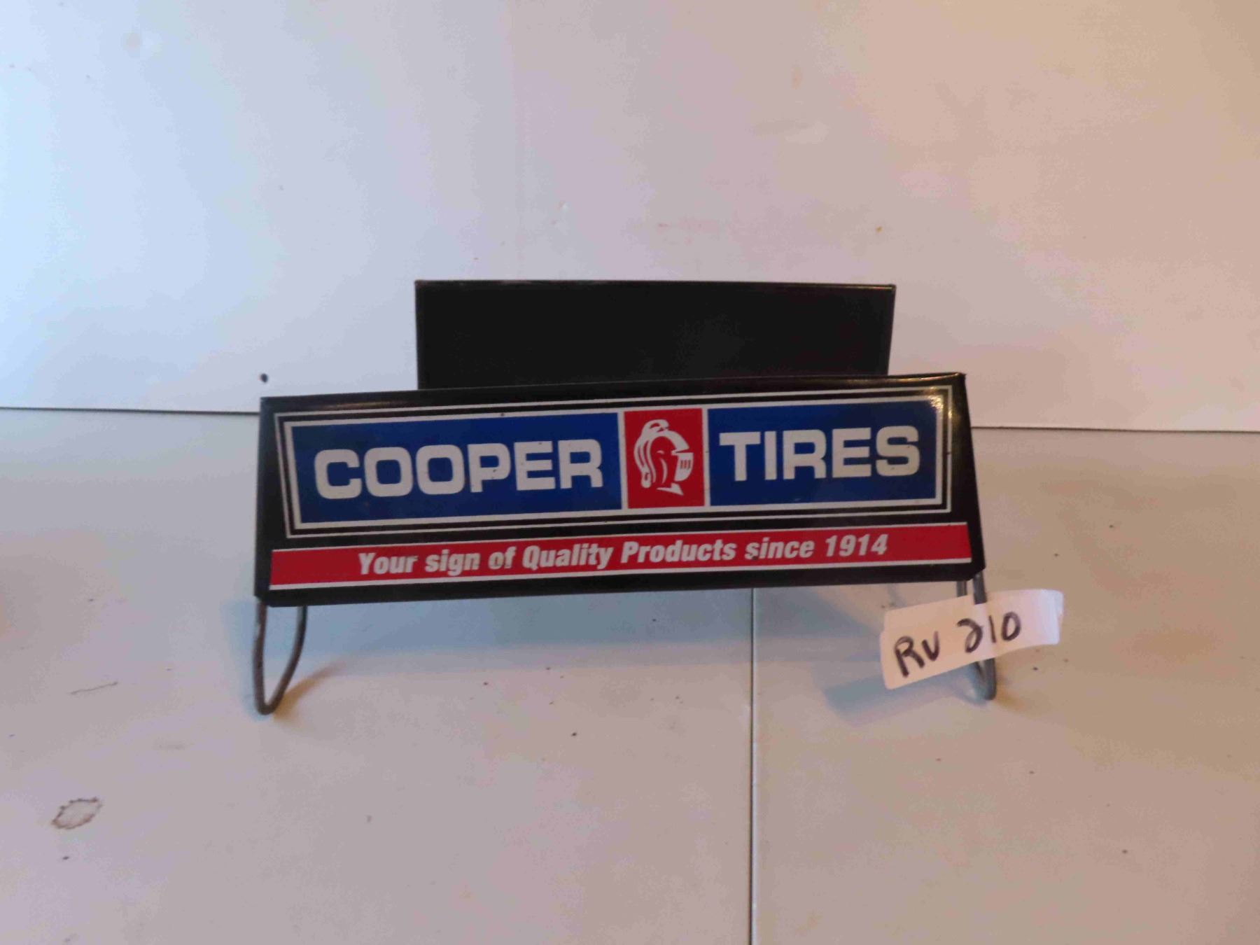 Cooper Tires Metal 2 Sided Display Rack Sign 3 1/2'' x 12''
