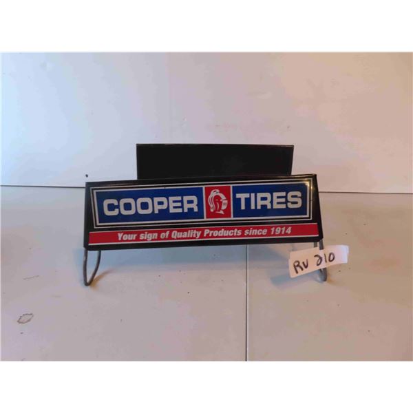 Cooper Tires Metal 2 Sided Display Rack Sign 3 1/2'' x 12''