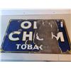 Image 1 : Old Chum Tobacco Porcelain Sign 18'' x 30'' -Large Chip