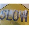 Image 2 : Metal Embossed Traffic Slow Sign 24'' Across