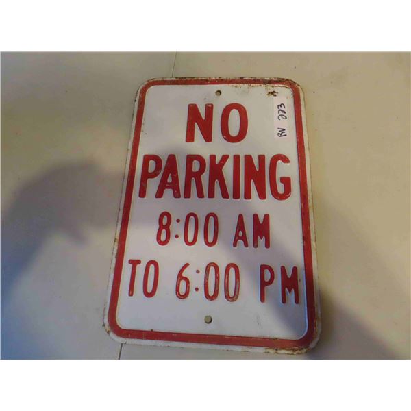 Metal Embossed 'No Parking' Sign 12'' x 18''