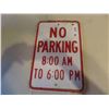 Image 1 : Metal Embossed 'No Parking' Sign 12'' x 18''