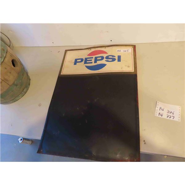 Pepsi Menu Board Metal Embossed 19'' x 27''