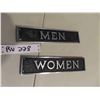 Image 1 : Cast Metal Mens + Womens Washroom Plates 2'' x 9''