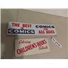 Image 1 : 2 Metal Signs : Comic 4'' x 14'' , Children Books 4'' x 9''