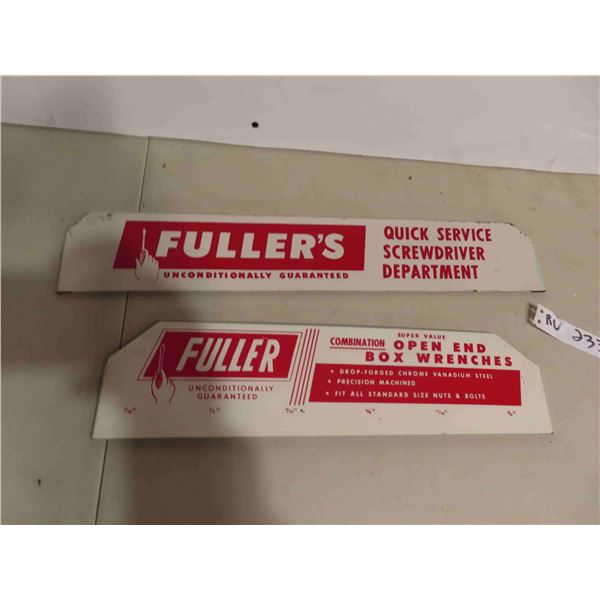 2 Metal Signs : Fuller Tools 4'' x 16'' + 4'' x 20''