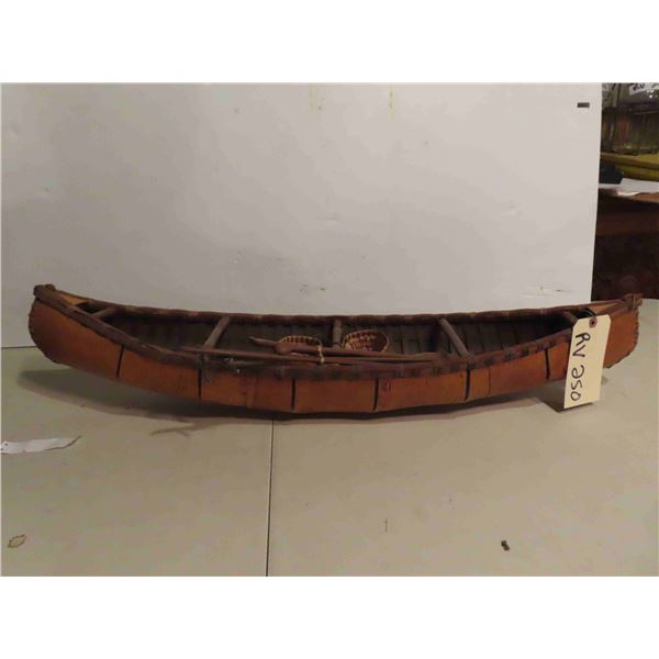 Old Birch Handmade Canoe Display 35'' Long x 4'' x 9''