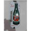 Image 1 : 7UP Porcelain Thermometer with Bulb English+French 6'' x 15''