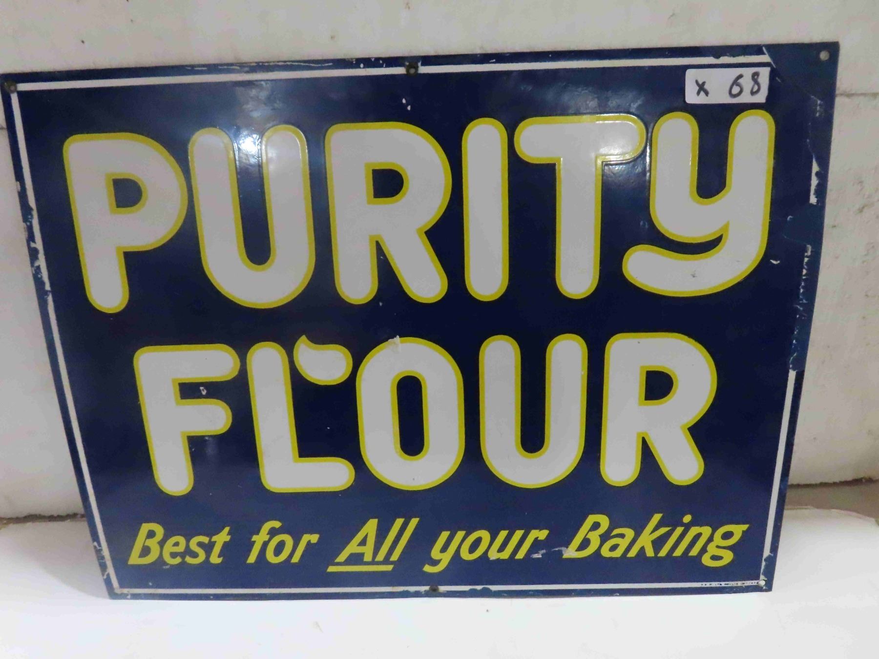 Purity Class Sign Purity Flour Porcelain Sign 24'' x 18'' - McSherry Auction Service Ltd.