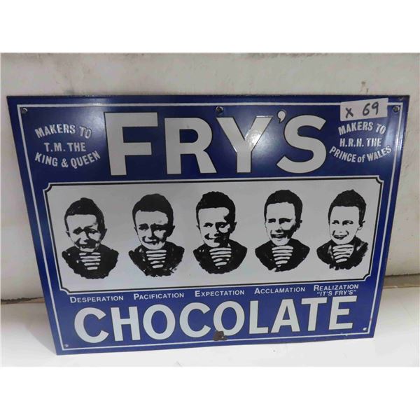 Fry's Chocolate Porcelain Sign 15'' x 20''