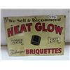 Image 1 : Heat Glow Briquettes Metal Embossed Sign 19'' x 13 1/2'' 