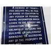 Image 3 : $25 Reward for Snitches School Porcelain Sign 10'' x 14'' 