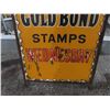 Image 4 : Double Gold Bond Stamps 2 Sided Metal Sign with Metal Frame 