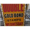 Image 7 : Double Gold Bond Stamps 2 Sided Metal Sign with Metal Frame 