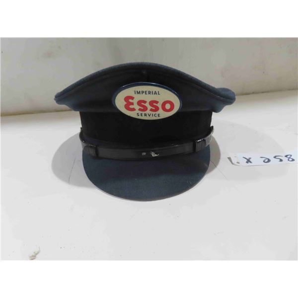 Esso Service Station Attendant Hat with Metal Pin Style Badge