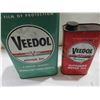 Image 2 : 2 Veedol Oil Cans : Outboard Quartz, Motor Oil 1 Gal