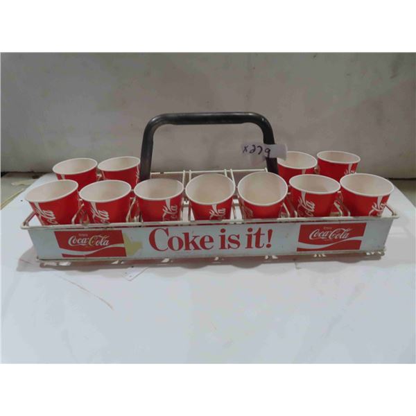 Coca Cola 14 Cup Stadium Carry Rack with Cups 7 1/2'' x 24''