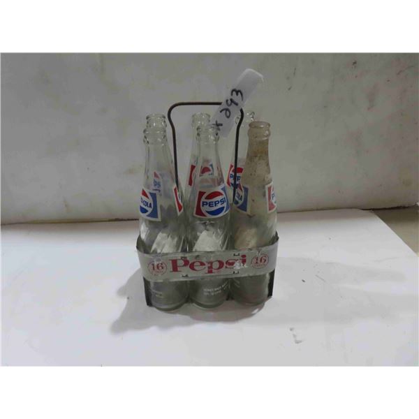 Pepsi 6 Pack Aluminum Carrier with 6x 16 OZ Pepsi Bottles