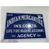 Image 1 : Indian Mercantile Insurance Porcelain Sign 12'' x 18'' 