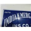 Image 2 : Indian Mercantile Insurance Porcelain Sign 12'' x 18'' 