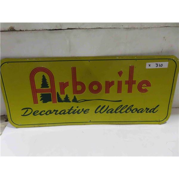 Arborite Metal Embossed Sign 12'' x 29''