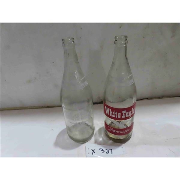 2 White Eagle Pop Bottles : 1 Pink, 12 Fluid Ounces 