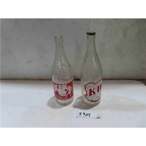 2 Kik Cola 28 OZ Bottles