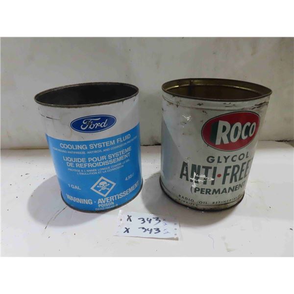 (2) 1 Gallon Antifreeze Tin : Roco , Ford