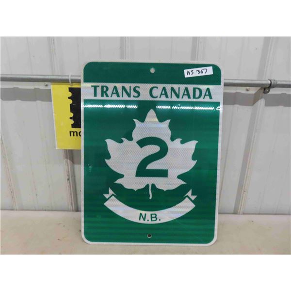 Trans Canada #2 N.B. Metal Highway Sign 17 1/2'' x 24 1/2'' 