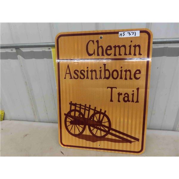 Chemin Assiniboine Trail Metal Highway Sign 17 1/2'' x 23 1/2'' 