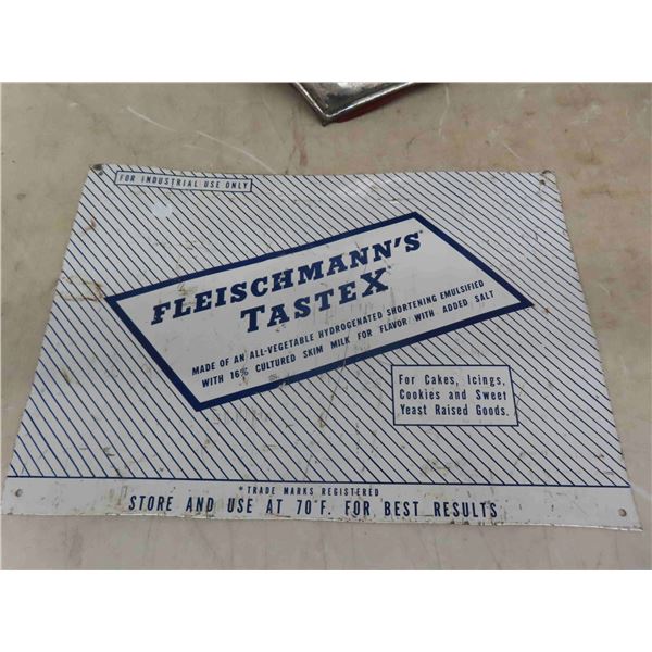 Fleischmanns Tastex Metal Sign 12'' x 17'' 