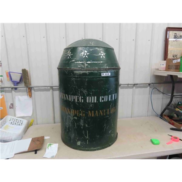 1903 Winnipeg Oil Company Kerosene Lamp Oil Dispenser 42'' 