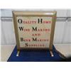 Image 1 : Self Standing Store Light Up Sign ' Quality Beer + Wine Supply' 19" x 22" 